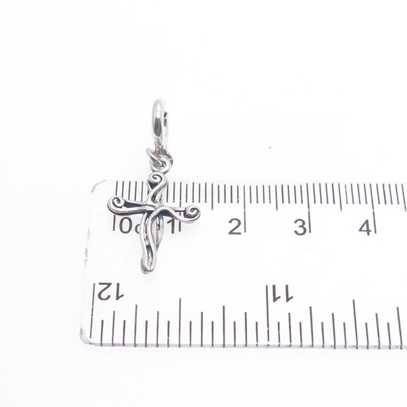 HAGIT GORALI 925 Sterling Silver Vintage Cross Spring Ring Lock Charm Pendant - Picture 3 of 8